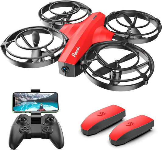 P7 Mini Drones with RC Battle Mode, 720P HD FPV Camera for Kids Beginners, Quadcopter with One-Key Start, Headless Mode, Altitude Hold, 3D Flip, Gesture Control, 3 Speeds, 2 Batteries, Red